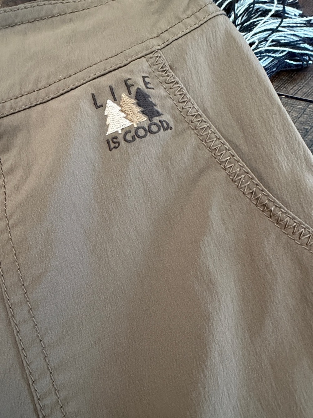 Life Is Good Tan Drawstring Pocket Mini Skort - Picture 2 of 4